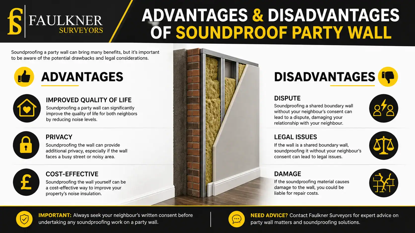 Can you soundproof a Party wall? 2 Advantages and Disadvantages of Soundproof Party Wall Witney