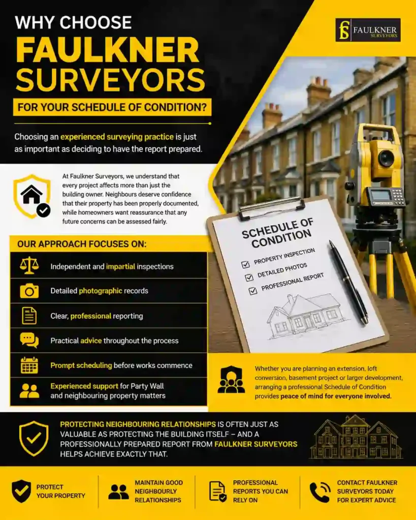 Schedule of Condition: What It Is and Why It Protects Both Neighbours 3 Why Choose Faulkner Surveyors for Your Schedule of Condition Witney?